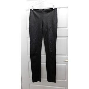 Bottega Veneta Black Lamb Leather Zipper Skinny Trousers style 252462 sz 40